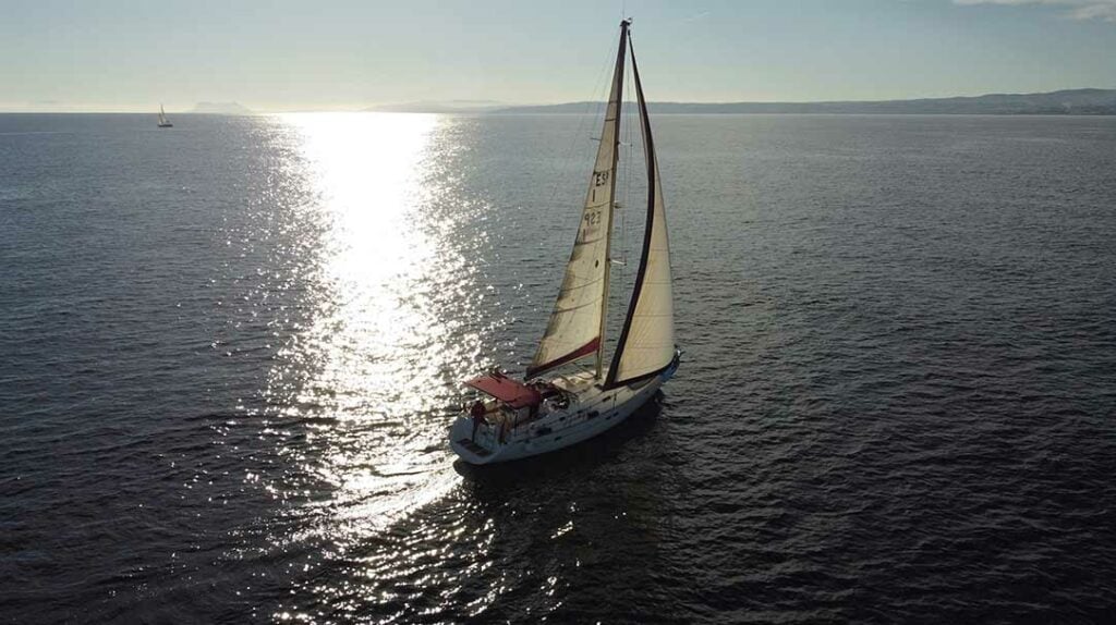 Sailing on the Mediterranean.