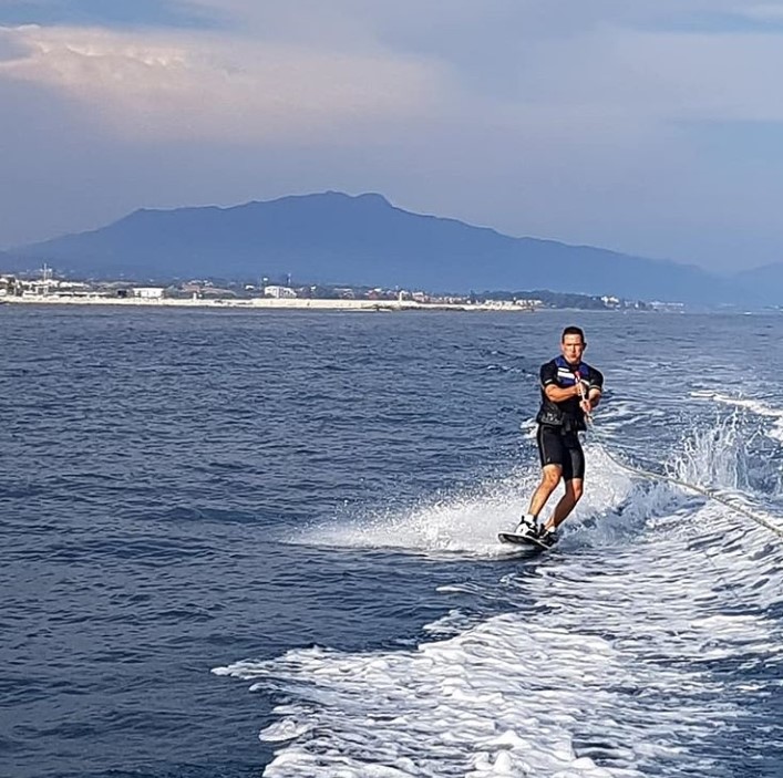 Man water skiing in Estepona, spain